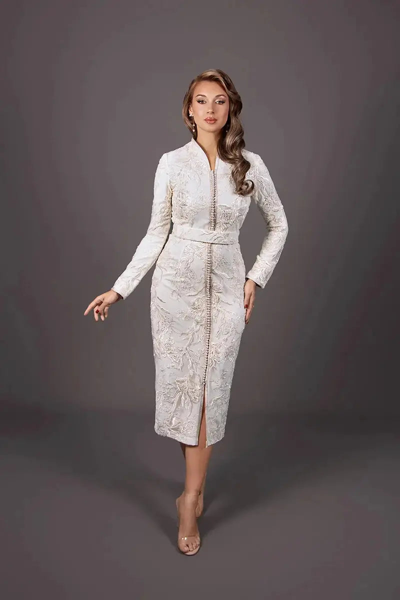 Thessalya kaftan, short lace kaftan