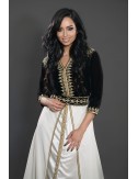 robe marocaine en velour noir et doré