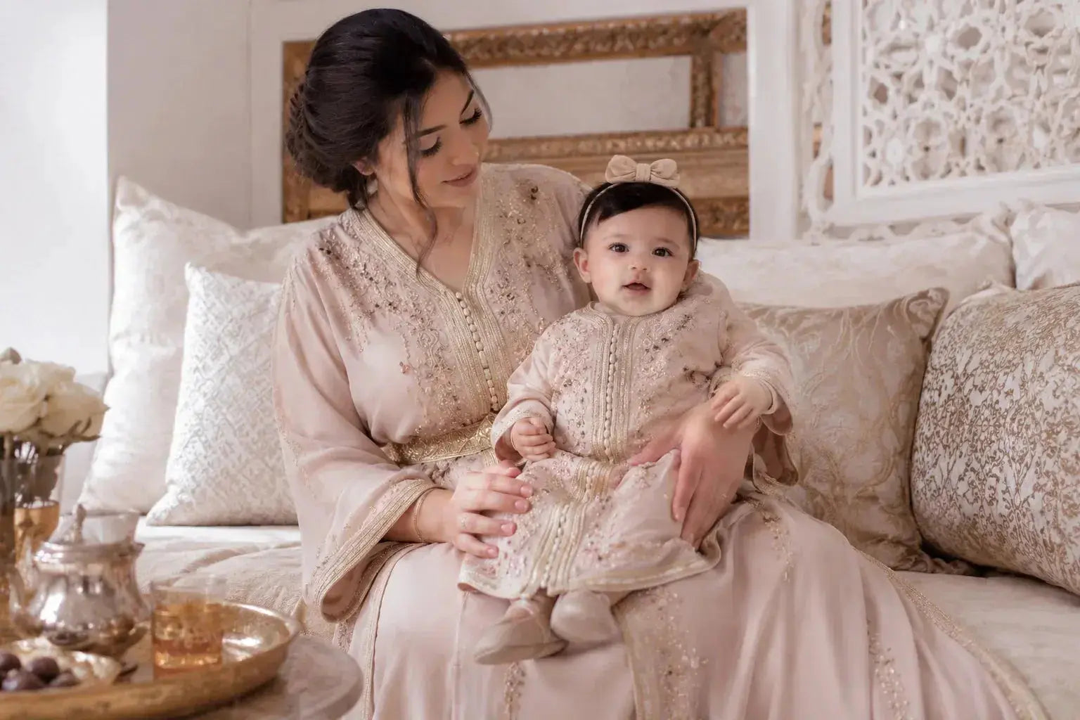 Aquiqa, baptème  maman et fille en caftan 