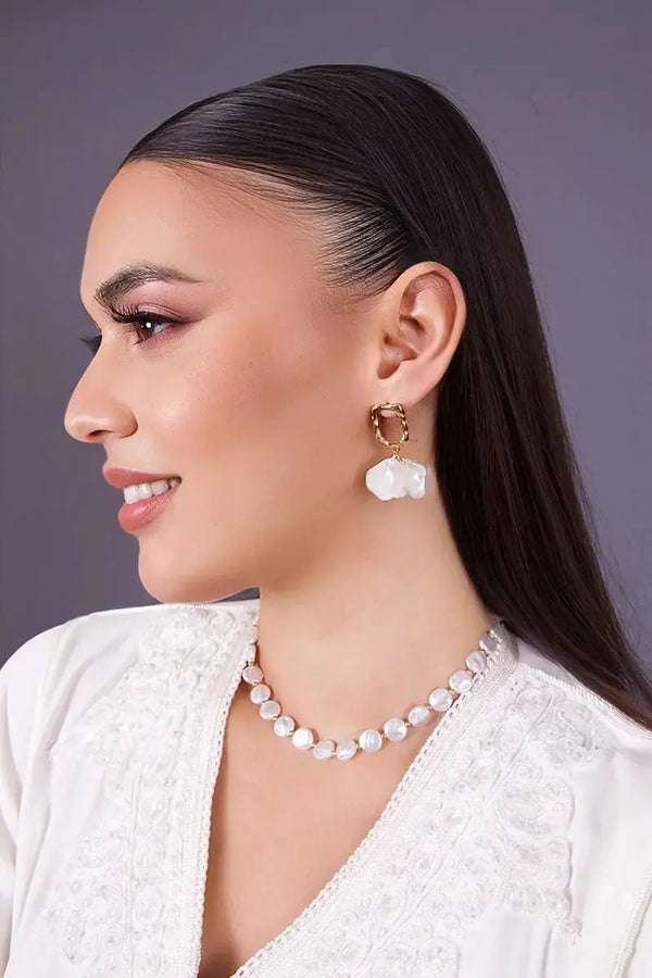 Boucles d'oreilles fleurs pour mariage marocain