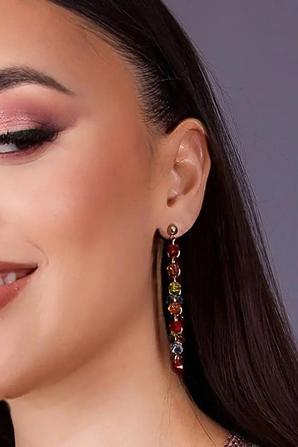 boucles d'oreilles pendante multicolores