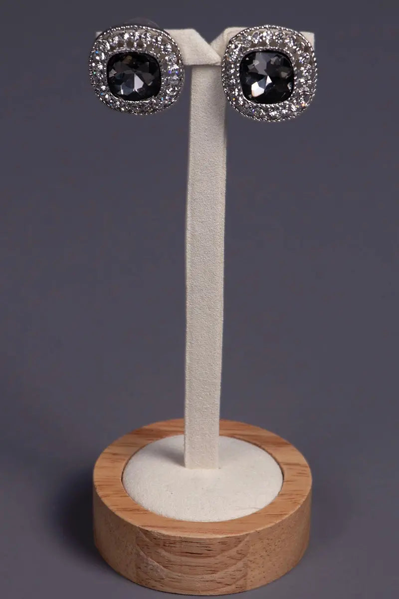 boucles d'oreilles femme grise