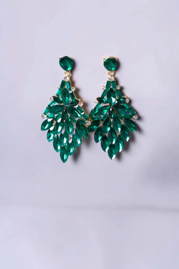 Boucles d'oreilles vertes emeraudes Jade