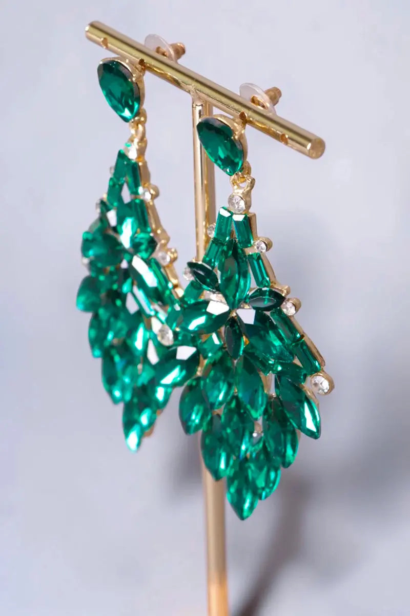 Boucles d'oreilles vertes emeraudes Jade