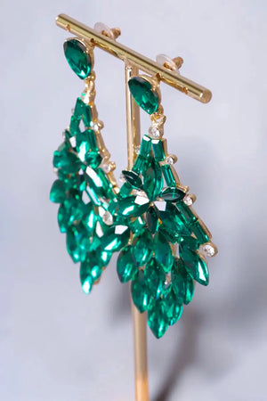 Boucles d'oreilles vertes emeraudes Jade