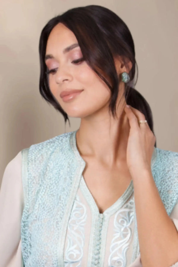 Boucles d'oreilles vert d'eau Nayla