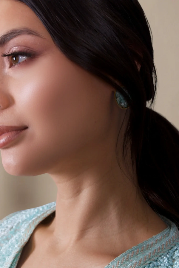 Boucles d'oreilles vert d'eau Nayla
