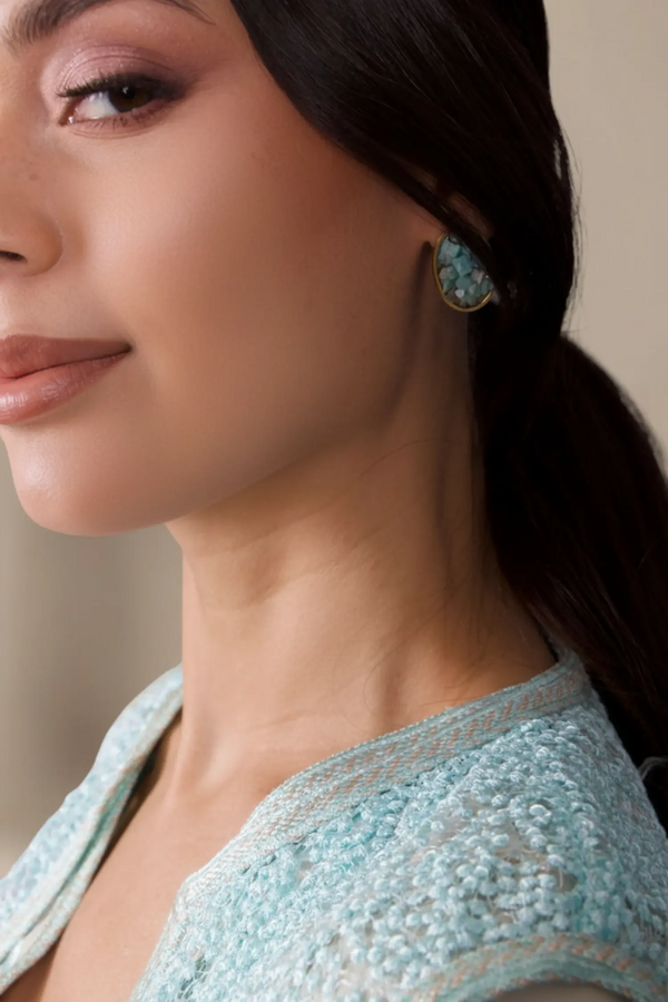 Boucles d'oreilles vert d'eau Nayla