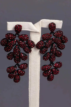 boucles d'oreilles noire et rouge 