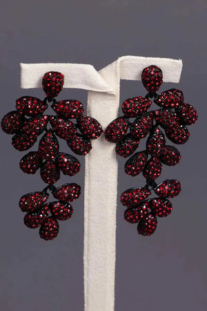 boucles d'oreilles noire et rouge 