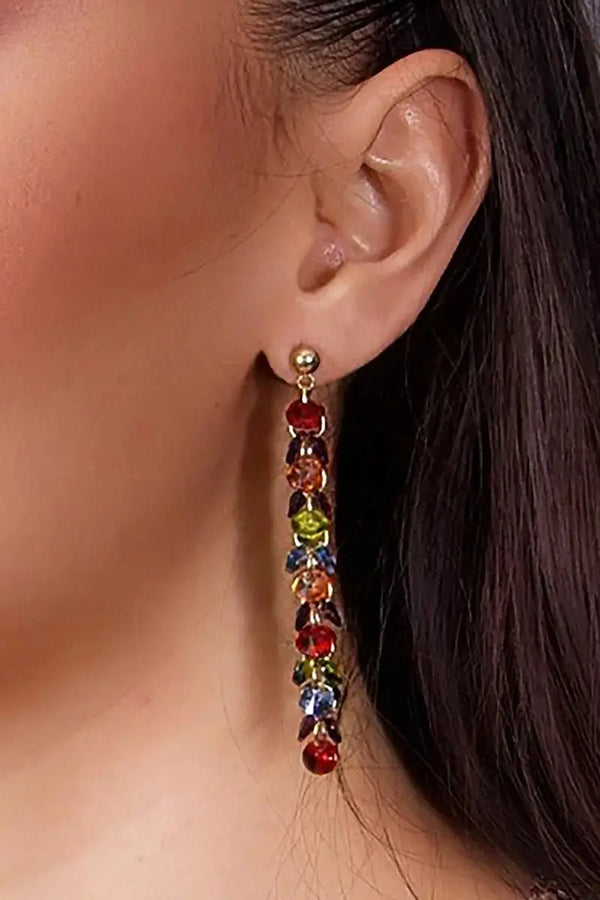boucles d'oreilles pendantes multicolores 