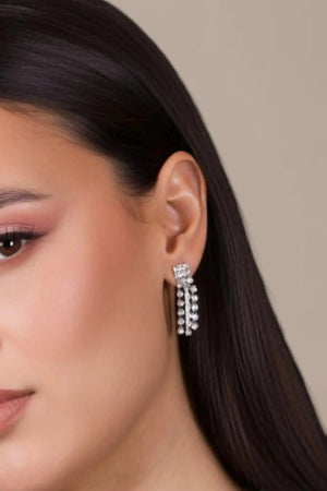 pendientes de strass plateados
