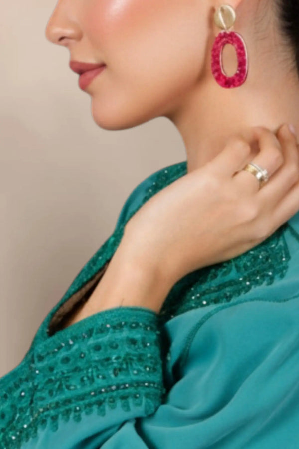 Boucles d'oreilles fushia zaeena