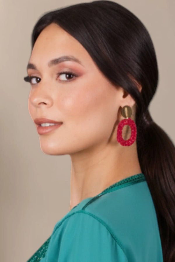Boucles d'oreilles fushia zaeena