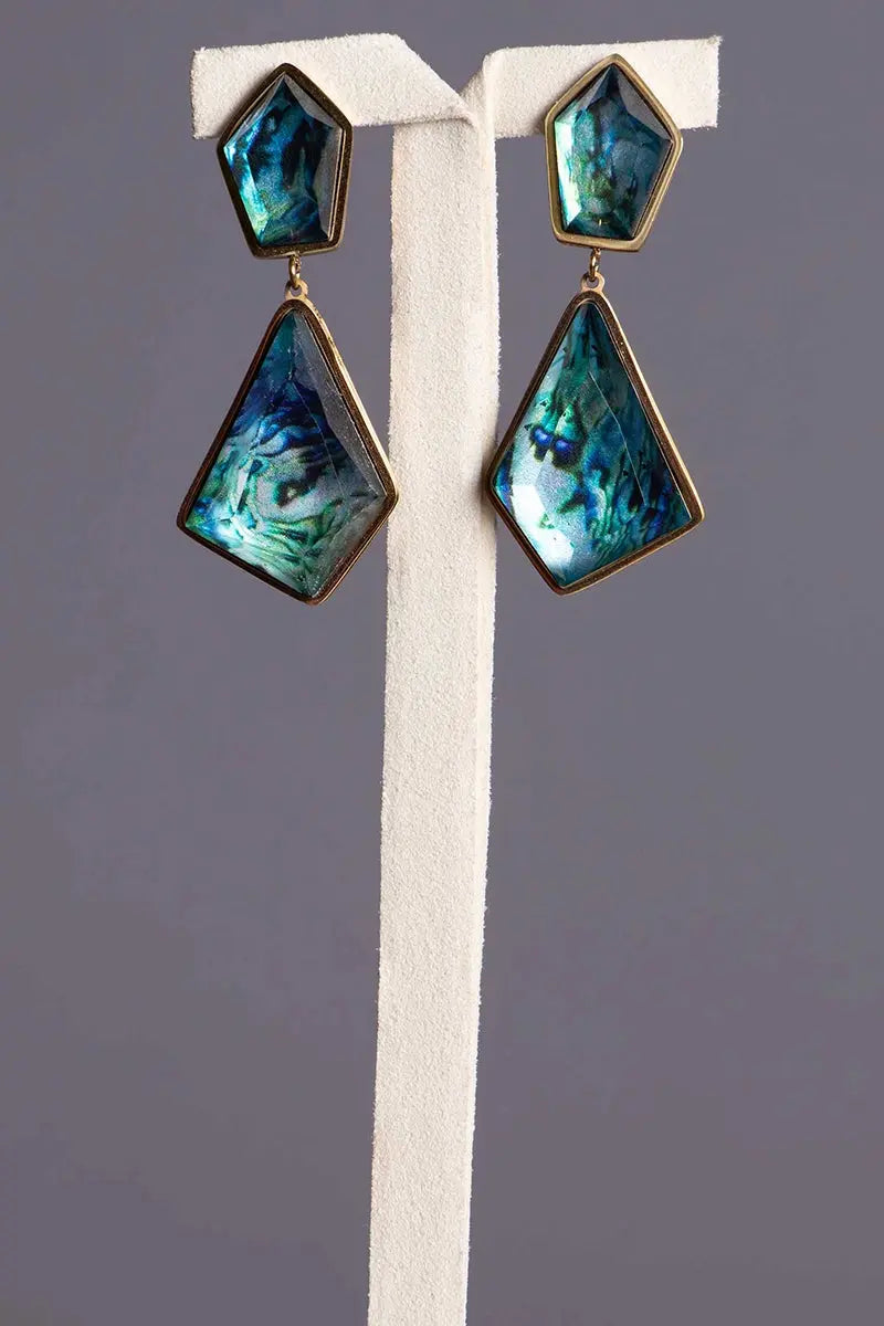 boucles d'oreilles vertes