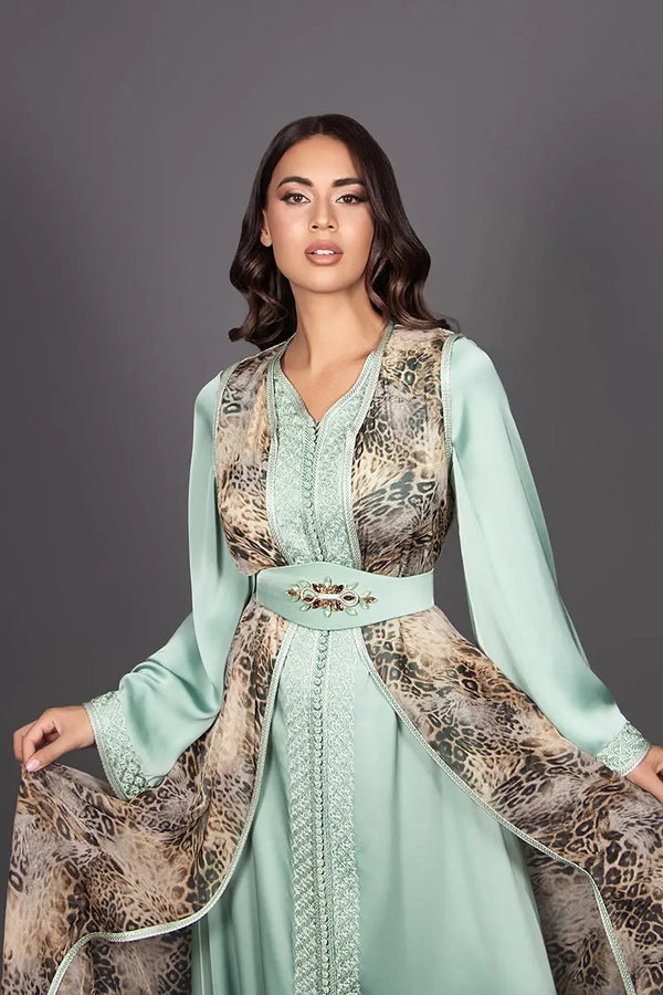 Women’s panther-print kaftan