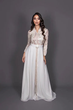 Elegant and distinguished powder pink women's kaftan