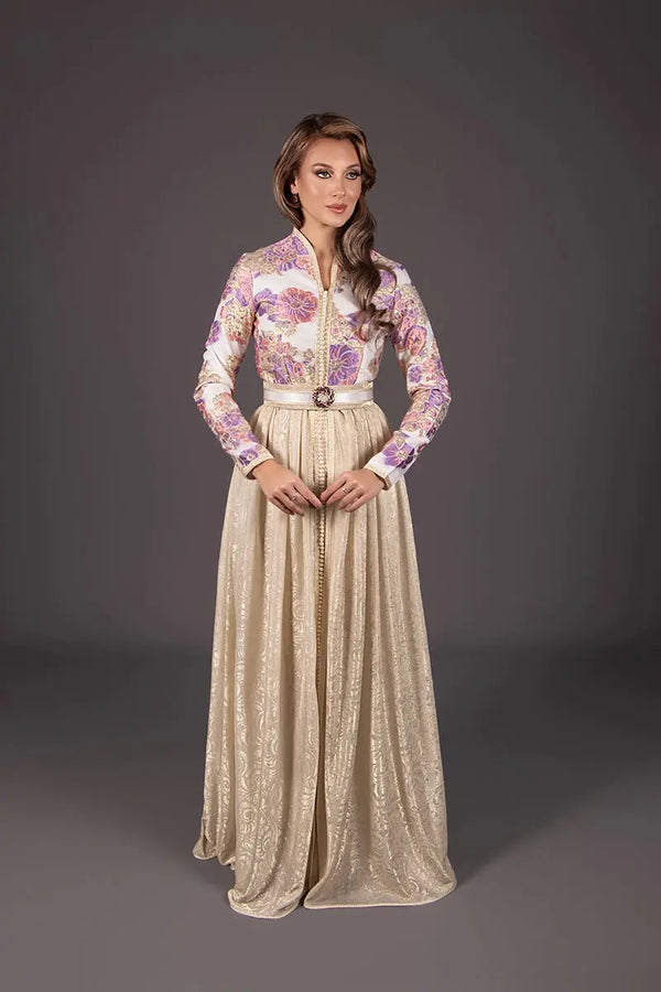 fitted caftan dress Helena Lemon Green Kaftan | Elegant Long Caftan Dress