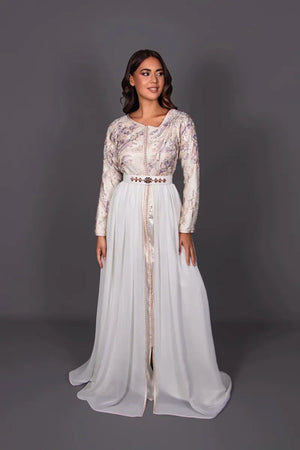 Caftan Loujeyna mauve, caftan moderne