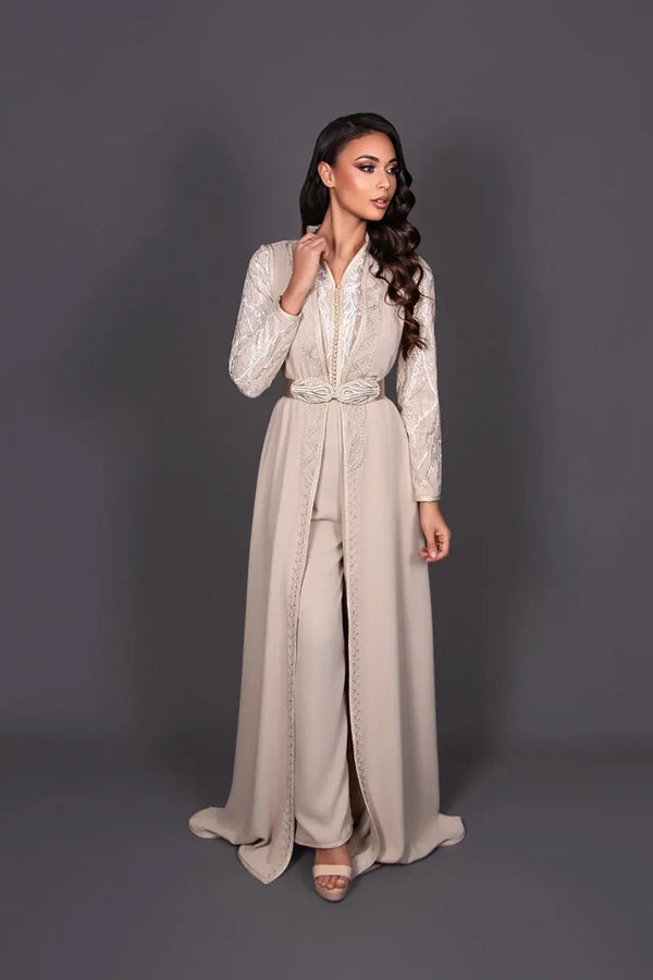 Luxury handmade Moroccan kaftan jumpsuit
