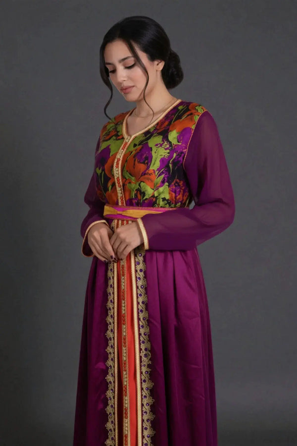caftan marocain deux pieces elegant chic et travaillé