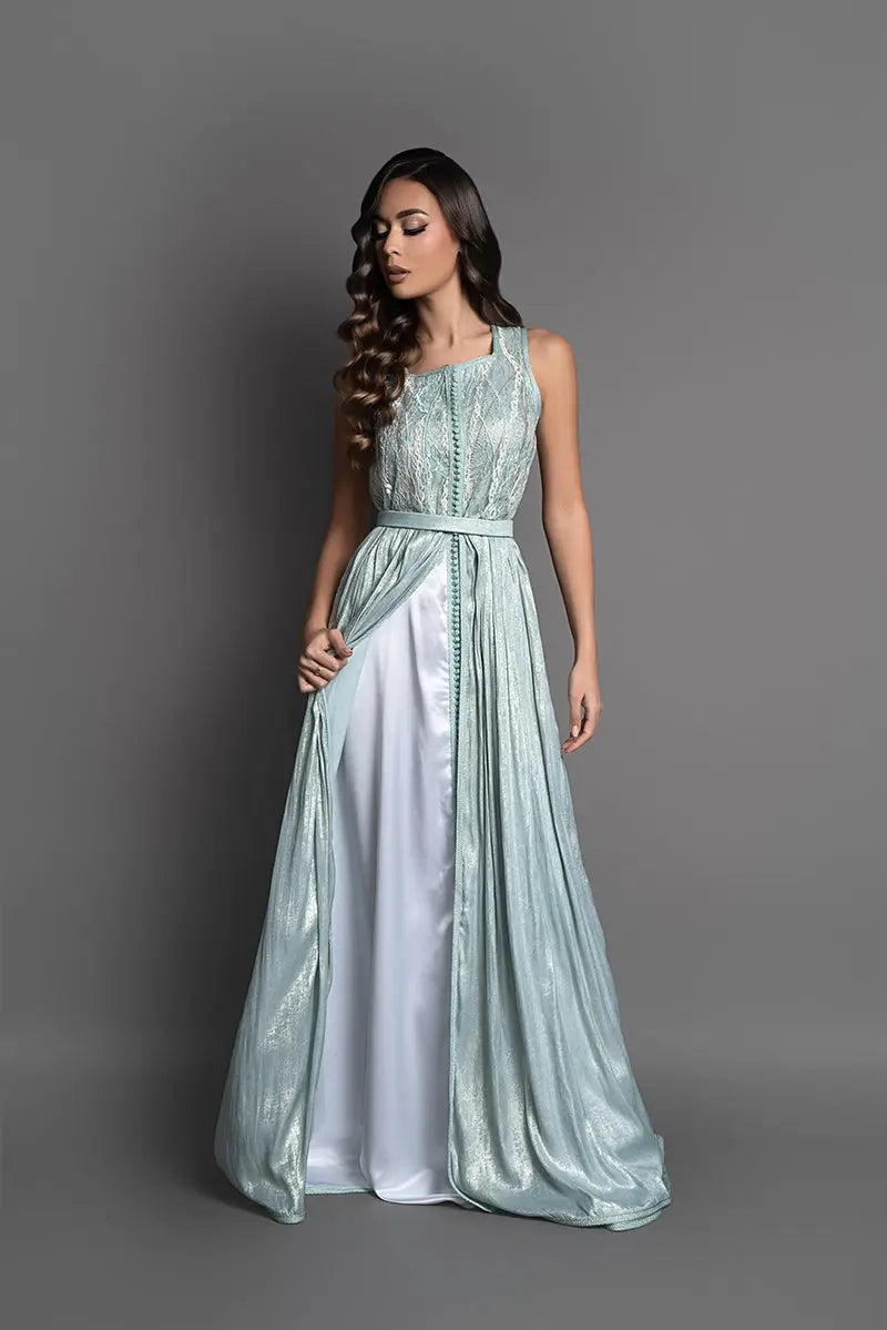 caftan mariage moderne sans manches pour femme