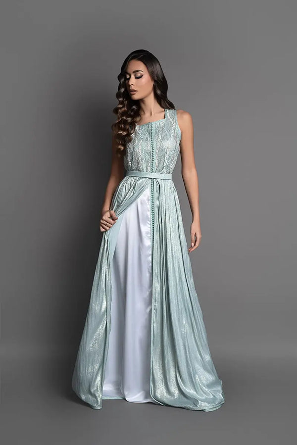 Modern sleeveless wedding kaftan for women