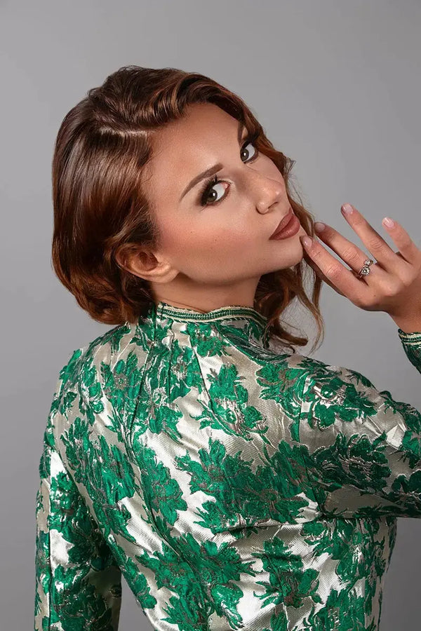 Vue arrière du haut brodé du Caftan Salwane