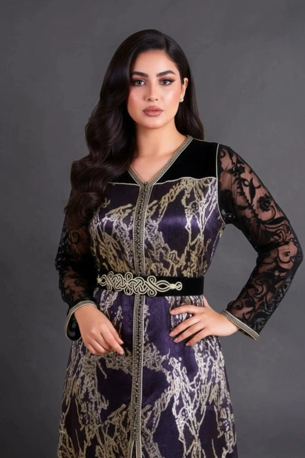 Caftan noir et or mariage 