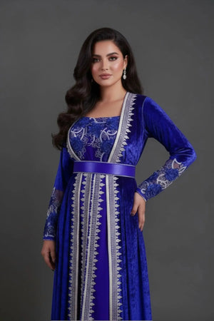 caftan vintage bleu