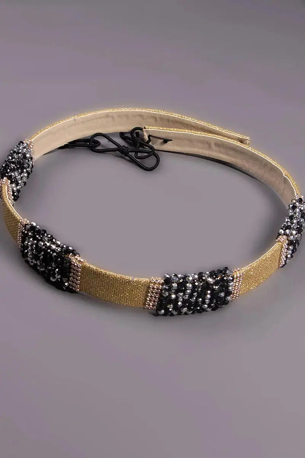 ceinture marocaine noir et or pour caftan marocain 
