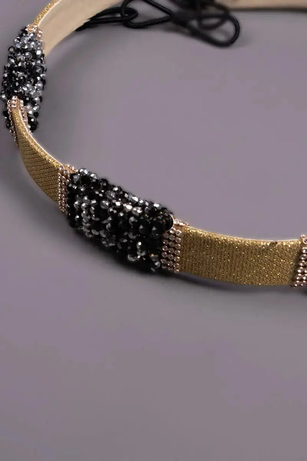 ceinture marocaine or et noire