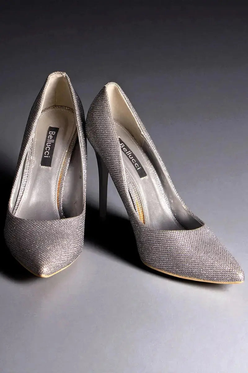 Silberne Pailletten-Pumps für Mode & Kaftan