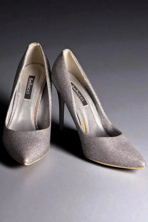 SCARPE DÉCOLLETÉ ARGENTO GLITTER MODA E CAFTANO