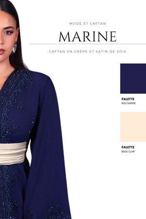 caftan Marine, caftan bleu marine