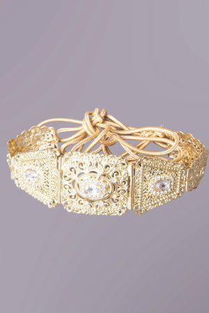 Ceinture dorée Wiffak pour caftan par MODE & CAFTAN avec détails ciselés et pierres scintillantes