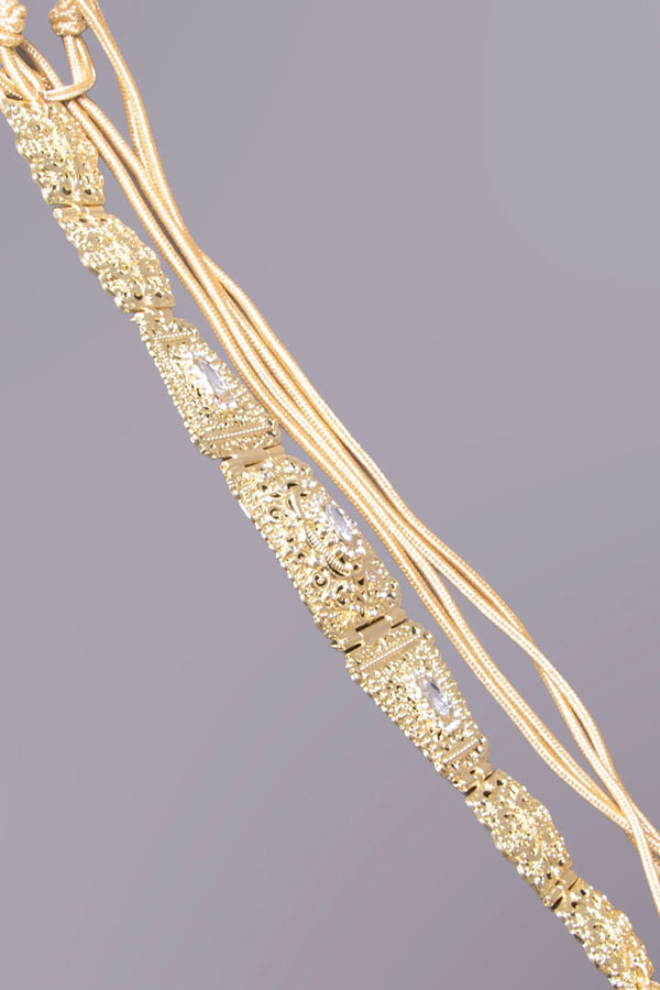 Ceinture pour caftan dorée MODE & CAFTAN ornée de détails ciselés et de cristaux scintillants