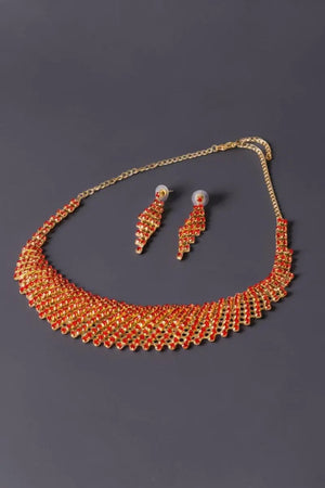 parure bijoux karmine vue à plat