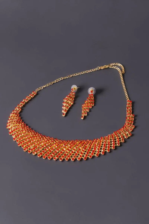 parure bijoux karmine vue à plat