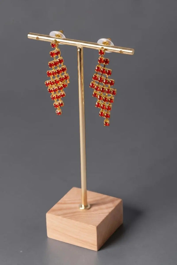 parure soirée karmine détails boucles d'oreille