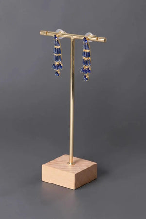 Parure de soirée, vue boucles d'oreille lazuli