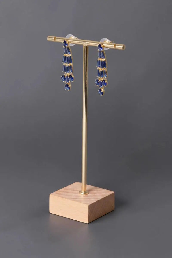 Parure de soirée, vue boucles d'oreille lazuli