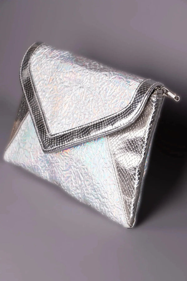 clutch de noche plateado, envío nacional e internacional