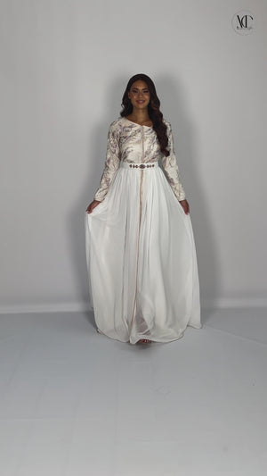 Caftan Loujeyna mauve, caftan moderne