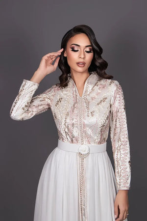 Subtle and refined high-end Moroccan kaftan dress
