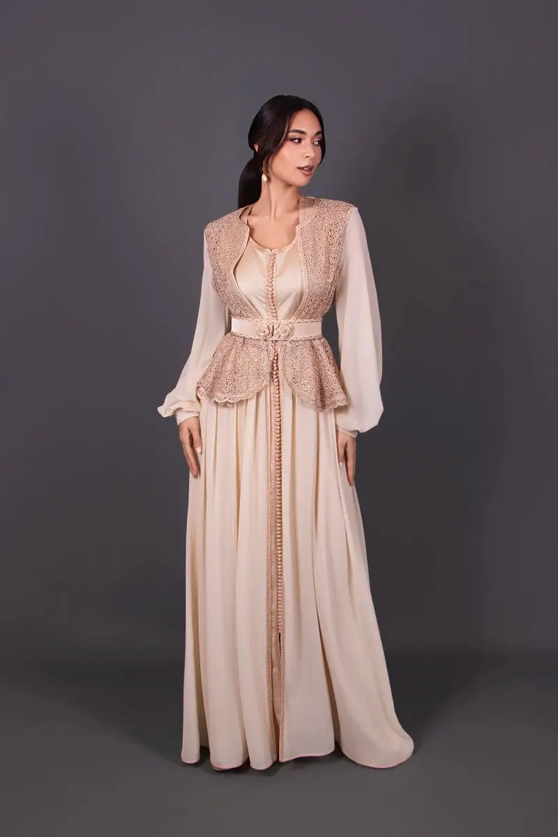 robe caftan femme avec gilet manches 