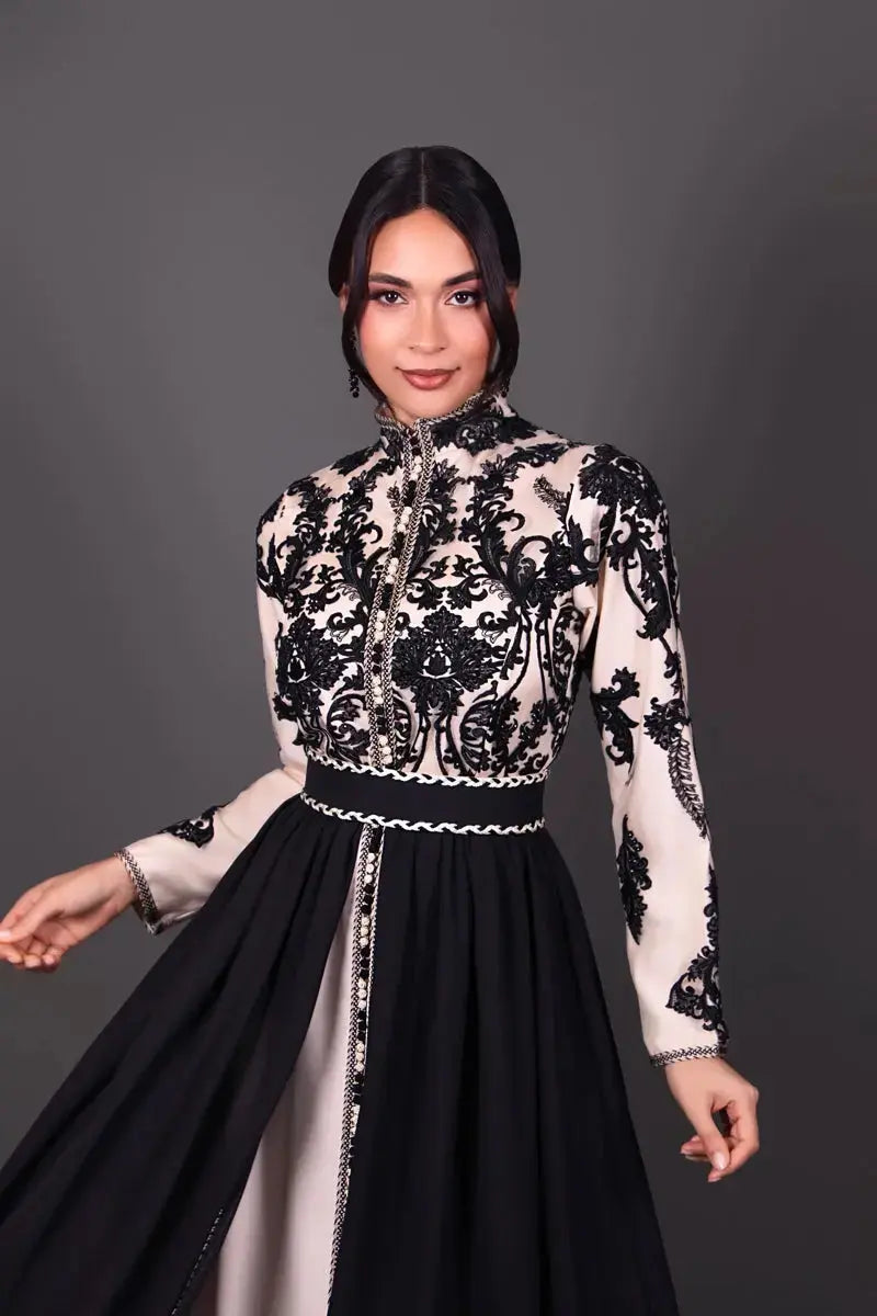 Modest baroque lace kaftan dress, limited edition