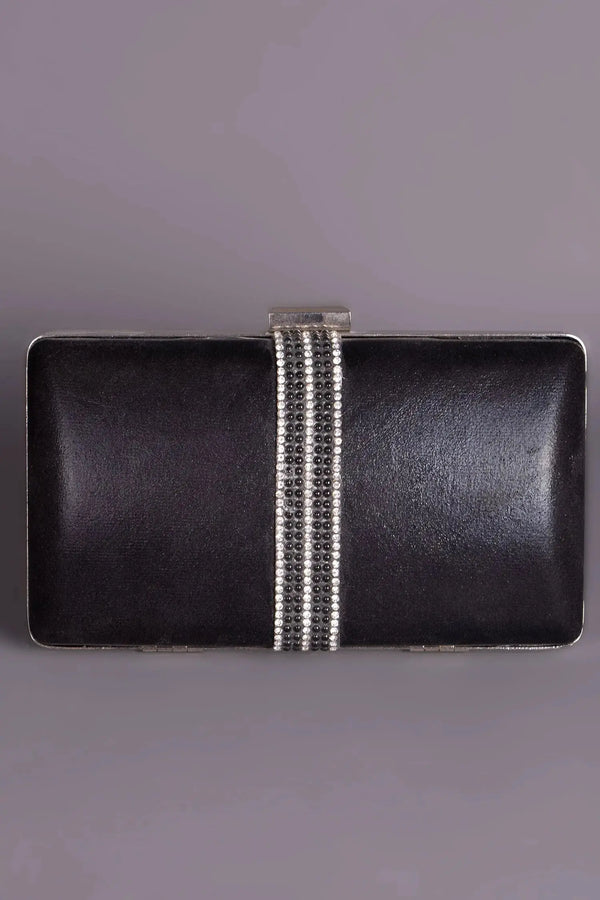 Sac de soirée noir et argent pour caftan noir 