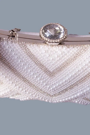 Sac de soirée femme perle et argent MODE & CAFTAN