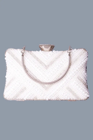Sac de soirée femme perle et argent MODE & CAFTAN